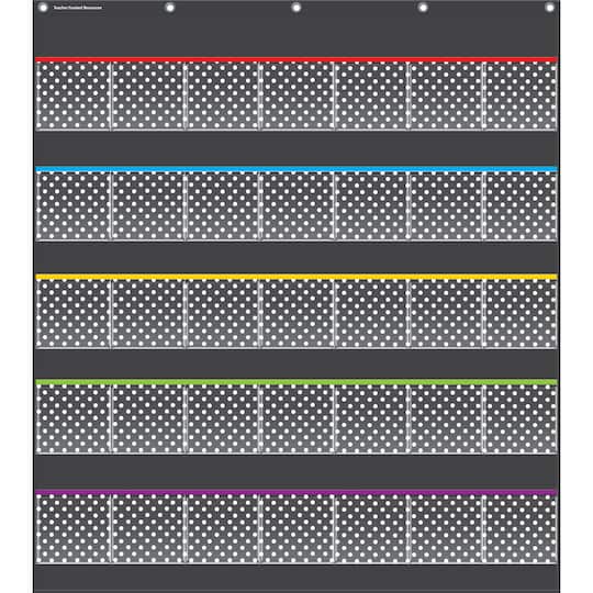 Black Polka Dots Storage Pocket Chart